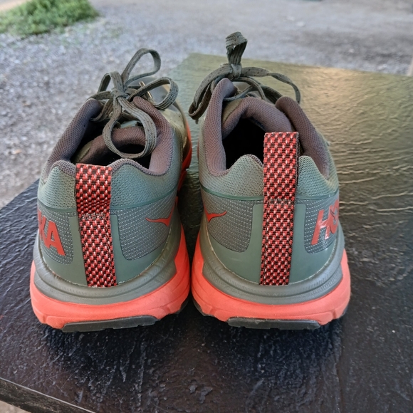 Hooka mens running shoe olive green and orange size 10D - Picture 3 of 6